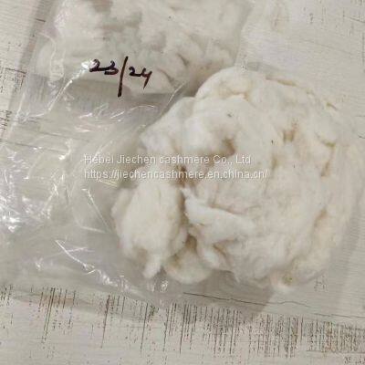 Factory newest white dehaired cashgora 19mic 22mm with mercerized and greased for filling material