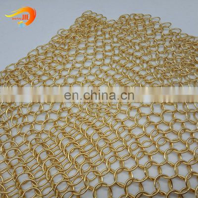 Customized color copper stainless steel chainmail ring wire mesh