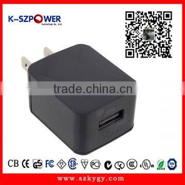 2016 G-series 5W K- 051000 ac dc usb charger 5v USA plug with CE UL