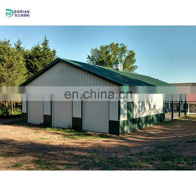 light weight prefab long span steel truss steel structure car parking garage hangar