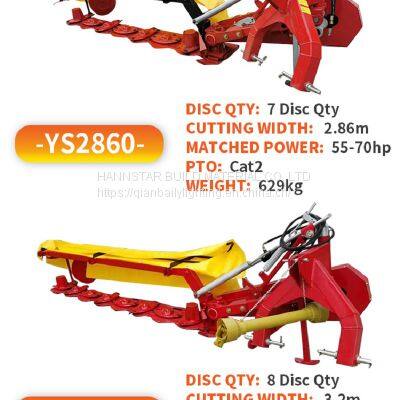 discs lawn hay Rotary mower 3 Point Link /rotary disc mower/cutter harvester machine disc cutter