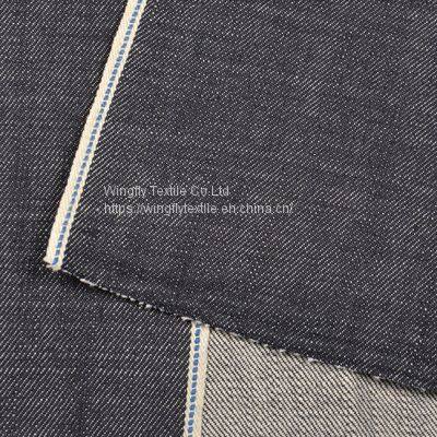 14.5 oz Blue Selvedge Denim Fabric Indigo Raw Denim Jeans Cloth Manufacturers W38743