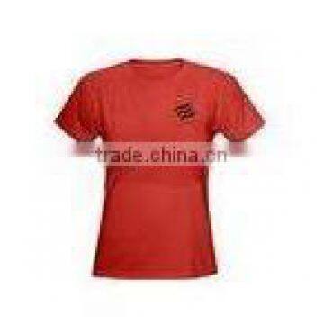 Red Color Crew-Neck Ladies Casual T-Shirts