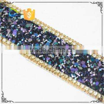 3cm Width Hot Fix Rhinestone Chain Small Beads Trimming