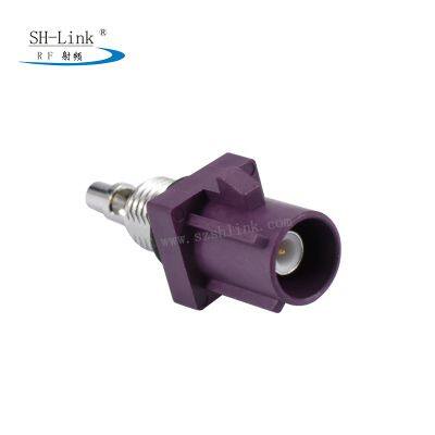 RF coaxial connector FAKRA Male connector with thread D type purple