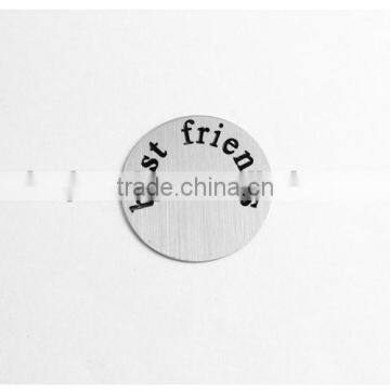 Floating Lockets Plates 2016 New Trendy Stainless Steel Window Plate "best Friends"