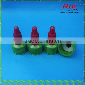 Cosmetic screw cap with long nozzle top.Pointed mouth plastic screw cap for cosmetic squeeze bottle