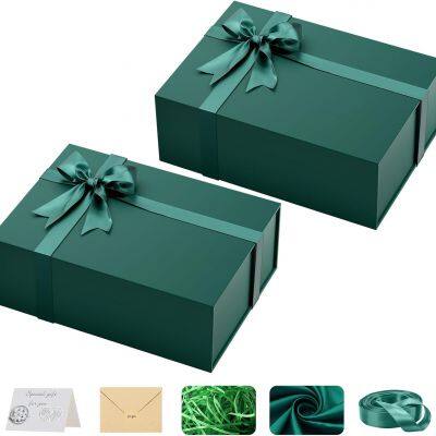 Gift Boxes with Magnetic Lids for Presents, Christmas Large Gift Boxes, Contain Gift Box Filler, Silk Cloth, Ribbon, Card for Birthdays, Weddings