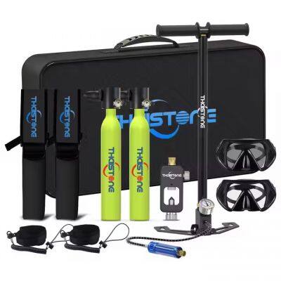 THAISTONE 0.5L  double Green Mini scuba Diving lung Dive air tank with pump dive Mask