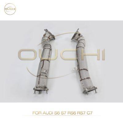 Exhaust Downpipe for AUDI S5 B8/S4 S5 B9/S6 S7 RS6 RS7 C7/ S6 S7 C8/S8 D4 Stainless Steel Performance Upgrade Increase High-performance Auto Parts photo-3