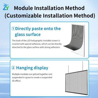 Shopping Mall Window Glass Transparent Advertising P2.5 P3.91 P6.25 Led Holographic Screen photo-3