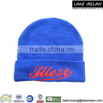 Best Seller 100% Acrylic Knitted Hat With Character In Blue