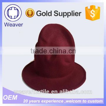 High Quality Flat Wool Flet Wide Brim Fedora Hat / Handmade Felted Wool Volcano Hats same pattern with Pharrel Williams