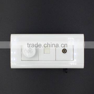 118 series fans dimmer + computer socket / telephone socket + TV socket