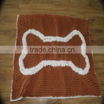 Microfiber Polyester Water Absorbent Bone Shape Pet Mat