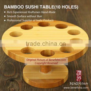 Hand Made Babmoo Sushi Table with 10 holes in Round Shape