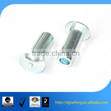 zinc coated lens head steel semi tubular rivet