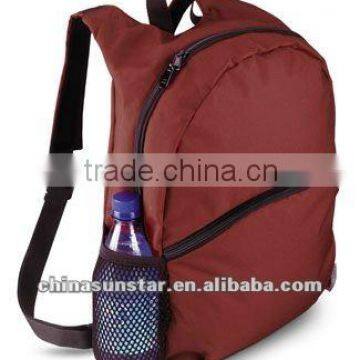 Claret-red Simple School Bag