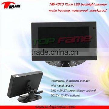 TM-7013 7 inch waterproof LCD monitor with IP69 ,metal housing for car