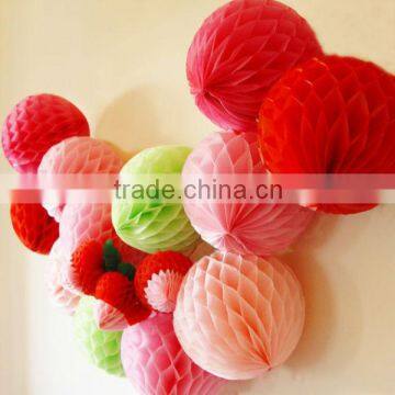 Professional party supplier Colorful Wedding hanging decoration 8" Paper honeycomb ball