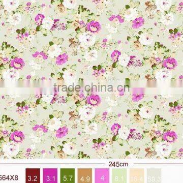 flora printed polyester fabric/extra wide printed fabric for bedding/hometex fabric