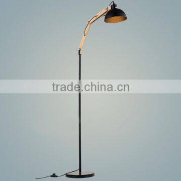 Wood and Metal Material Floor Lamp Adjustable Wooden Floor Lamp photo-2