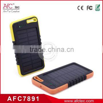 outdoor 5000mah waterproof polymer solar mobile power bank