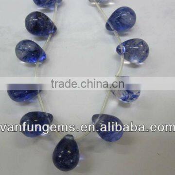 Natural gemstones biue cherry quartz pear shape pendant