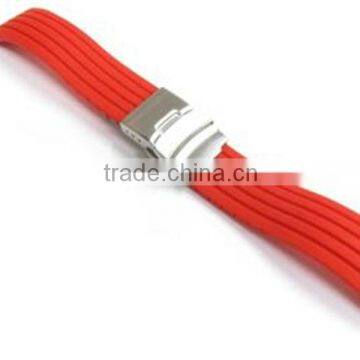 Fashionable Striped Silicone Rubber Watch Strap photo-3