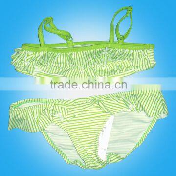 Bandeau bikini children swim wear 2PCS print swim wear