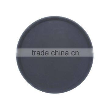 BLACK NON SLIP ROUND TRAY 35cm