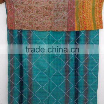 Multi colored Kantha bed covers throws Gudri