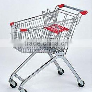 Dachang Manufacturer Japanese Style Supermarket Shopping Trolley Chrome