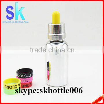 30ml silver gold child proof glass dropper bottle