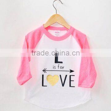 Digitally Printed Round-neck Baby Girls Tee Shirts Customized Children Relgan Tee Shirt photo-4