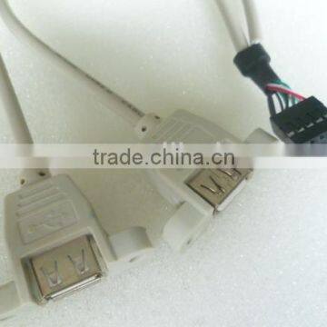 supply and factory best price/ high quality USB AF X2 to 10P housing cable