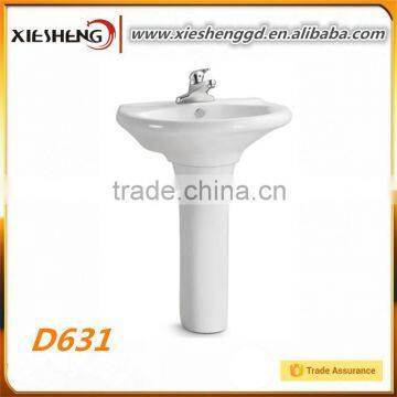 China Modern Popular Low Price Bathroom Wash Hand Ceramic Pedestal Basin