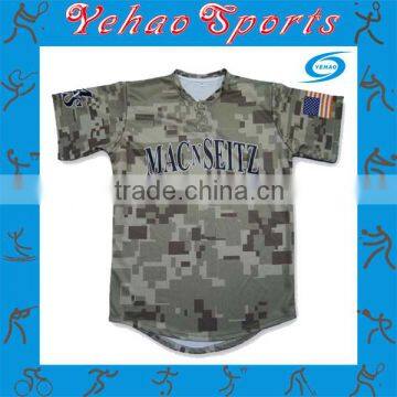 customized made camo baseball jersey