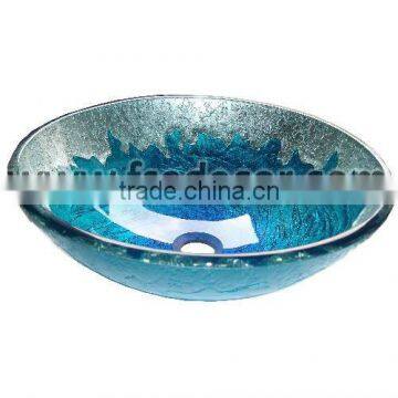 Modern Round Tempered Glass Bathroom Vanity Basin