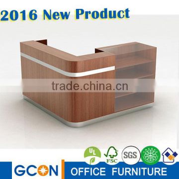 wooden reception counter/ glass display reception desk/display counter