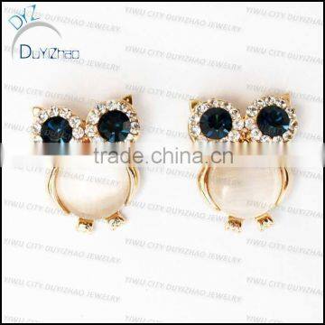 fashion owl gold earrings designs for girls