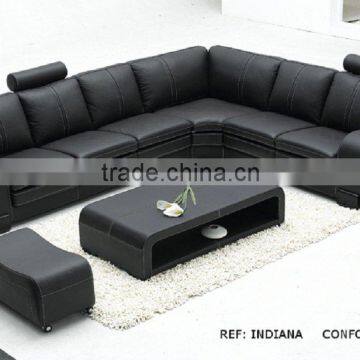 Modern Cow leather Home used black High Quality Modern Sofa AL330-1