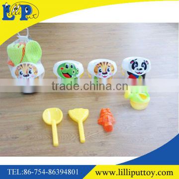 Cartoon animal beach buckets toys with beach tools