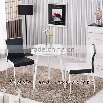 Small apartment minimalist dining table round tempered glass dining table