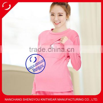 custom wholesale long sleeve maternity clothes breastfeeding top