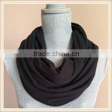 Infinity Scarf with Hidden Pocket - Solid Black