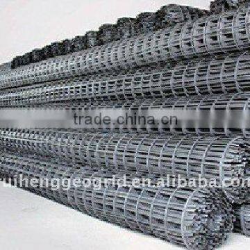 (Factory)50KN--50KN,50mx6m,Low Elongation Steel--Plastic Geogrid