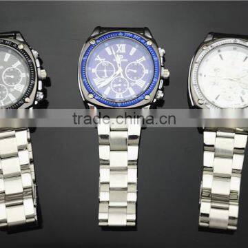 Fashion men watches stainless stell analog quartz watch reloj genova full steel