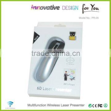 Factory Price Delxue Multimedia 6D Gyroscope Remote Control 2.4G Wireless Air Mouse Laser Presenter photo-6