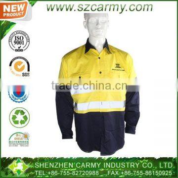 Wholesale Australia security high visibility cotton button shirts